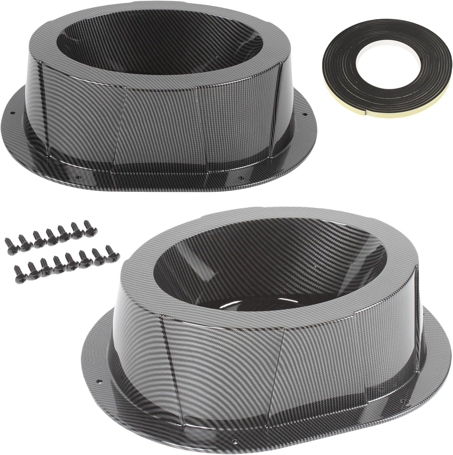 2PCS Carbon Fiber Style 6x9'' inch Speaker Boxes for Car UTV ATV RV Boat Trunk Trailer Golf Cart Marine Universal Speaker Enclosures Pods Adapter Spacer Door Kick Panel Cab (Carbon Fiber Look)