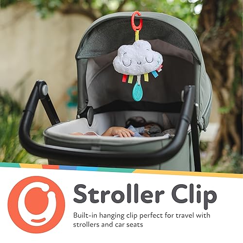 Miniatura 3 de Nuby Cloud Chime - Mordedor de felpa, juguete de dentición para bebés para asientos de coche y cochecitos, 0 meses en adelante