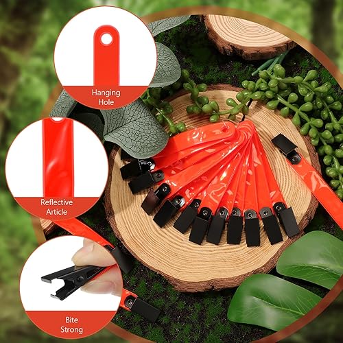 Miniatura 3 de Marcadores de sendero reflectantes, tachuelas reflectantes para árboles, tachuelas reflectoras de caza, cinta de marcado de senderos con clips para