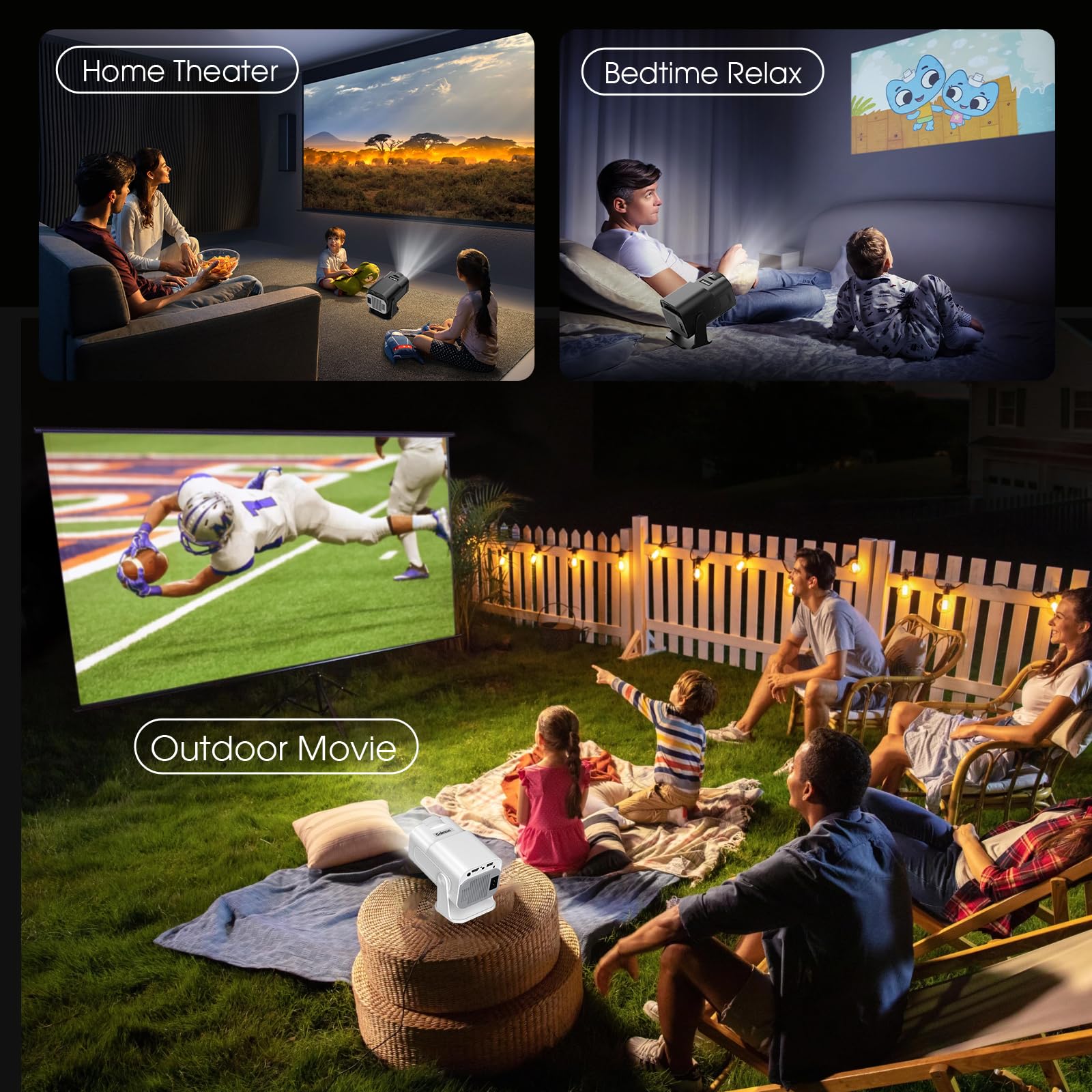 Vidéoprojecteur 2026 Upgraded 1920 * 1080P FHD 4K WiFi 6 Bluetooth 5.2