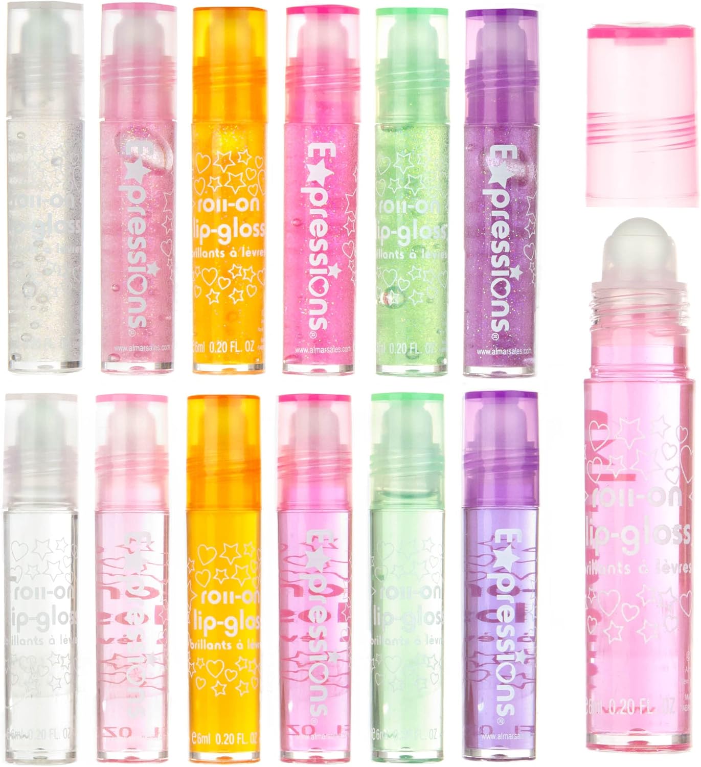 Buy EXPRESSIONS 12Pack Glitter Roll On Lip Gloss Set, Glossy Lip