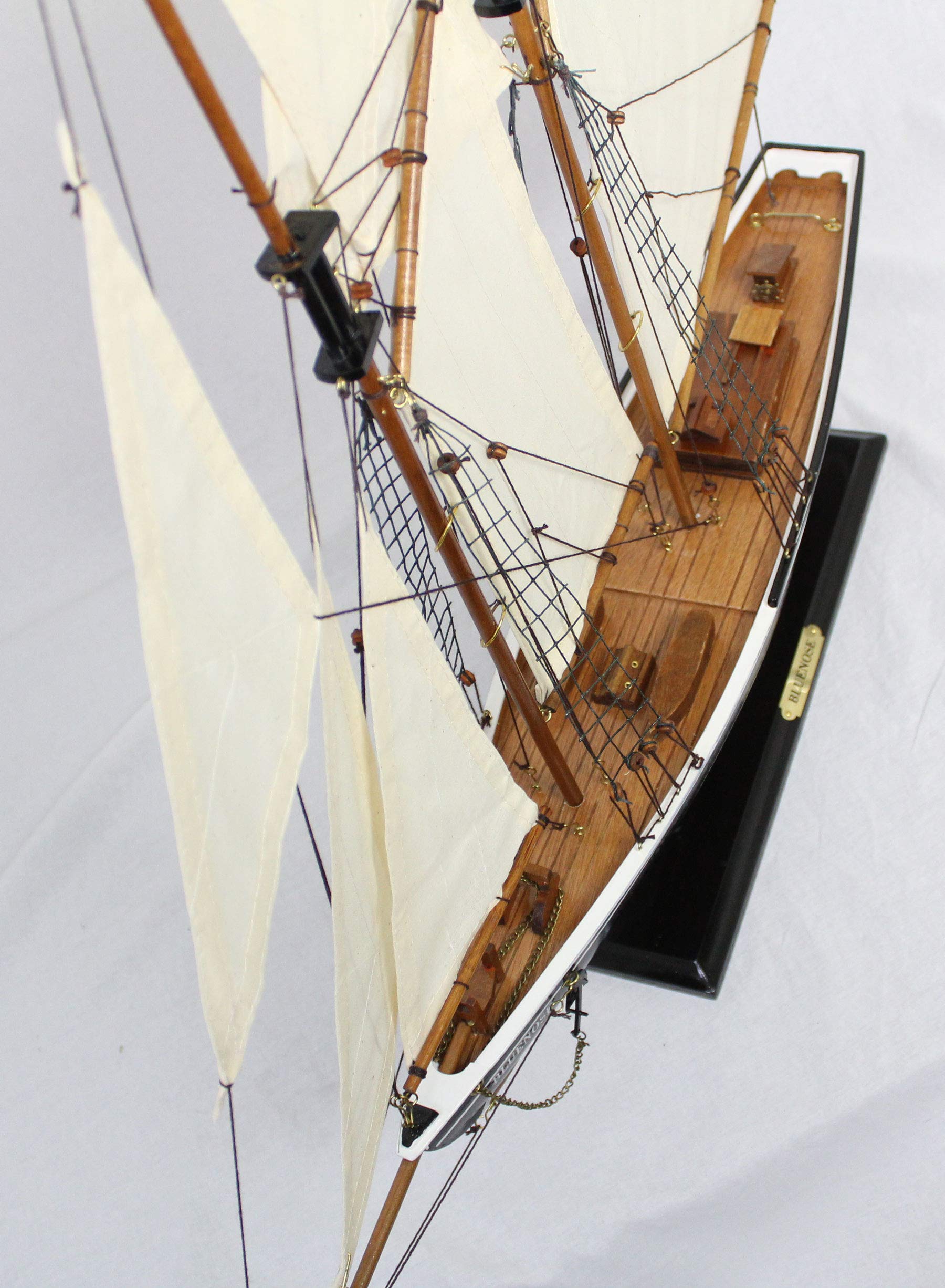 Antica 2000 Nave a vela modello a due piani in legno bluenose canadese