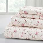 Modern Threads Silky Soft Microfiber and Wrinkle Free Sheets - Luxurious Microfiber Bed Sheets Includes Flat Sheet, Fitted Sheet with Deep Pockets, & Pillowcases Kashmir Rose, Full
