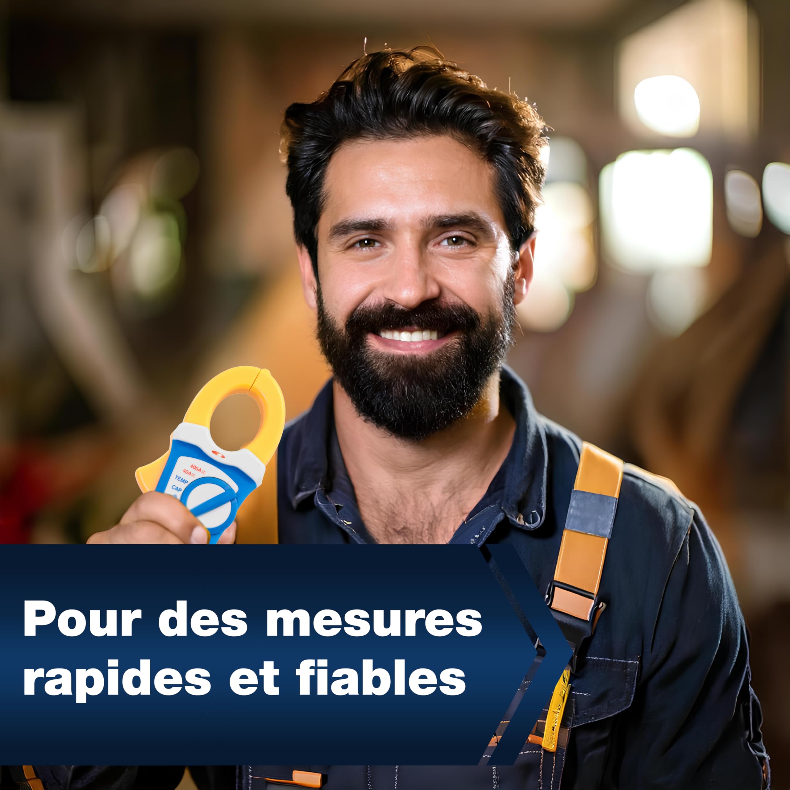 PeakTech 1650 - Pinces Ampèremétriques avec True RMS AC/DC 400A, 4000 counts, Multimètre Numérique, Voltmètre sans Contact, Ampèremètre, Testeur de Continuité - Max. 600 V