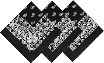CD | 3-Pack Bandanas | 100% Cotton Headbands for Men and Women 22 X 22
