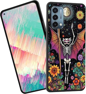 for OnePlus 9 Case,Slim Shockproof TPU Soft Rubber Silicone Cover Phone Case for OnePlus 9,Skeleton Bat
