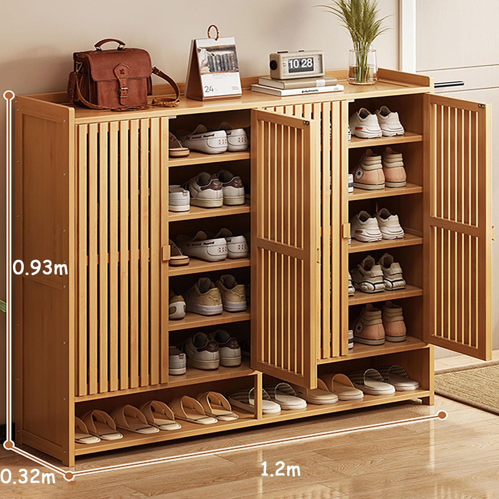 Amazon｜シューズボックス 下駄箱 ルーバーシューズボックス 靴箱 大