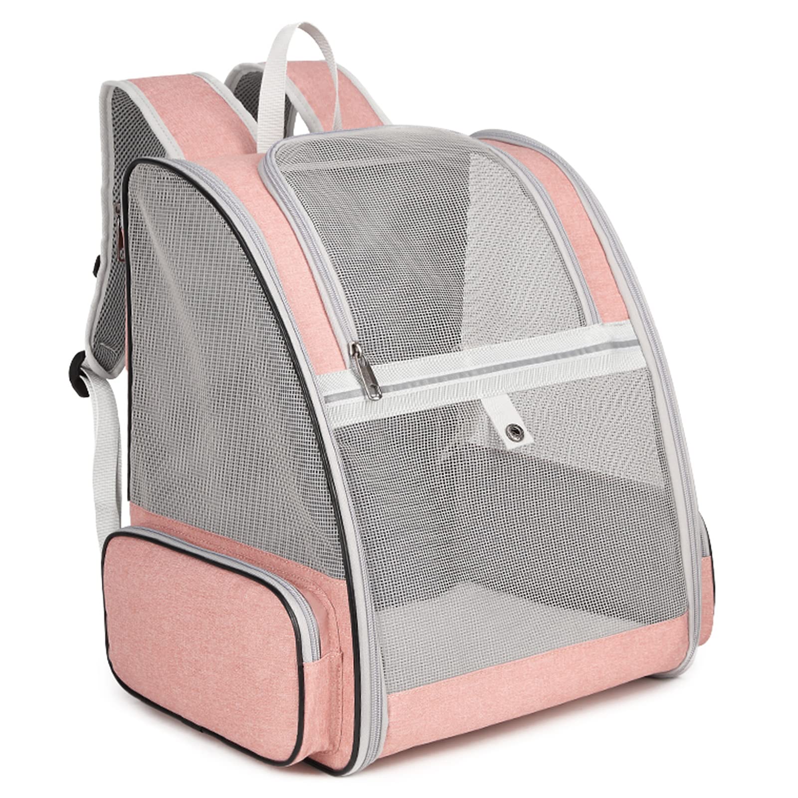 ALLSOPETS Mochila para Mascotas Plegable Mochila TransportíN Gato Perro Respirable CóModo Espacioso Mochila Al Aire Libre Adecuado Viajar Acampar Caminar Andar En Bicicleta Parques Rosa