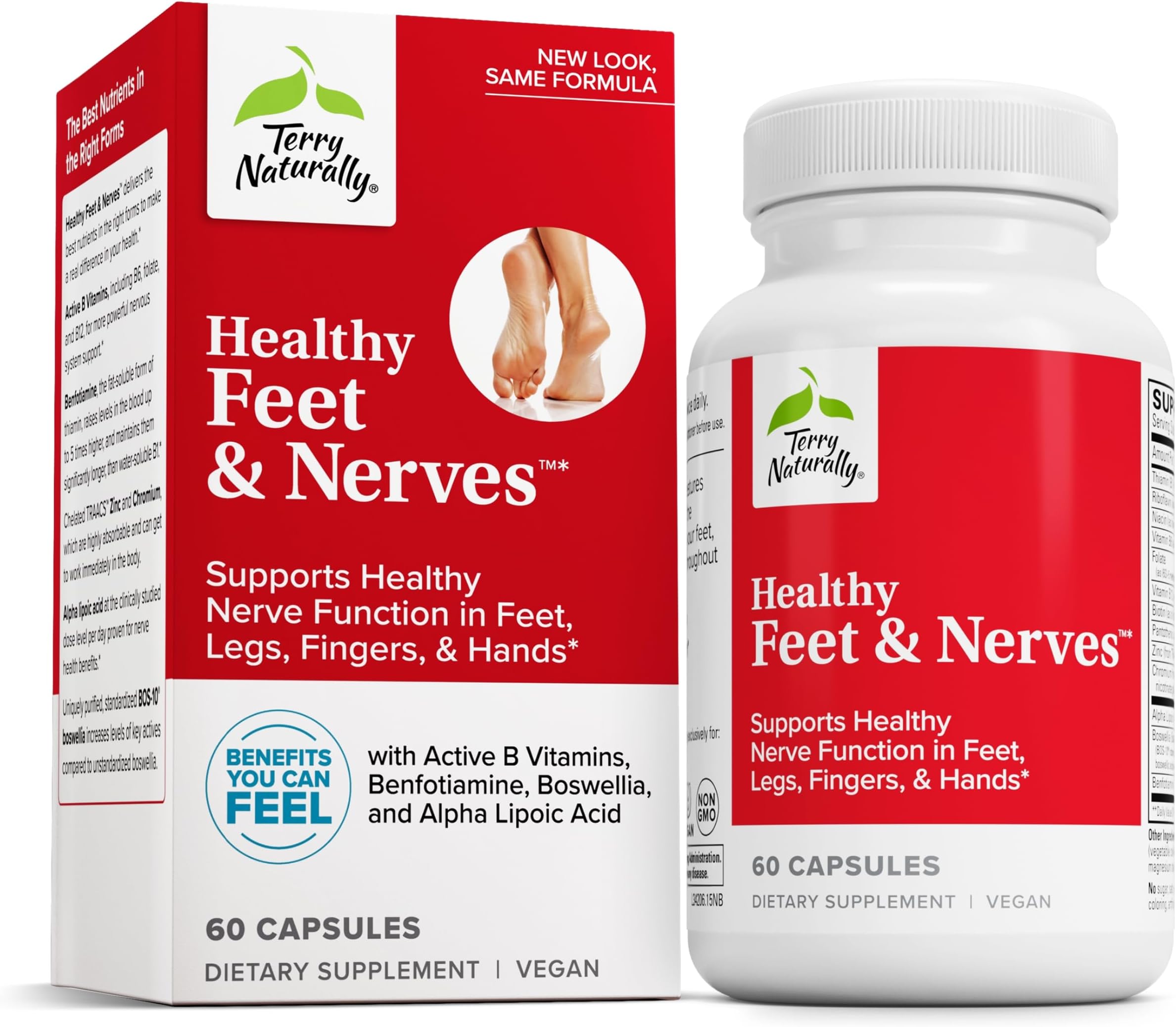 Healthy Feet & Nerves - Herbal Supplement with Bioactive Vitamin B12 - Circulation & Nerve Health Support Supplement - Vegan Capsules with Boswellia Serrata - 60 Capsules