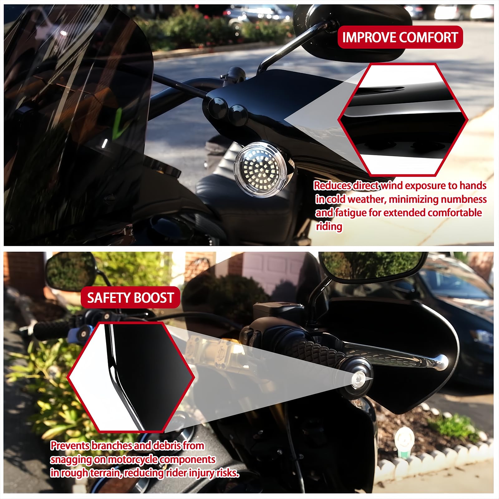 Protège-mains de moto pour Harley Touring Road Glide Electra Glide Road King Softail Sportster Dyna 1996-2025 | Accessoires de moto