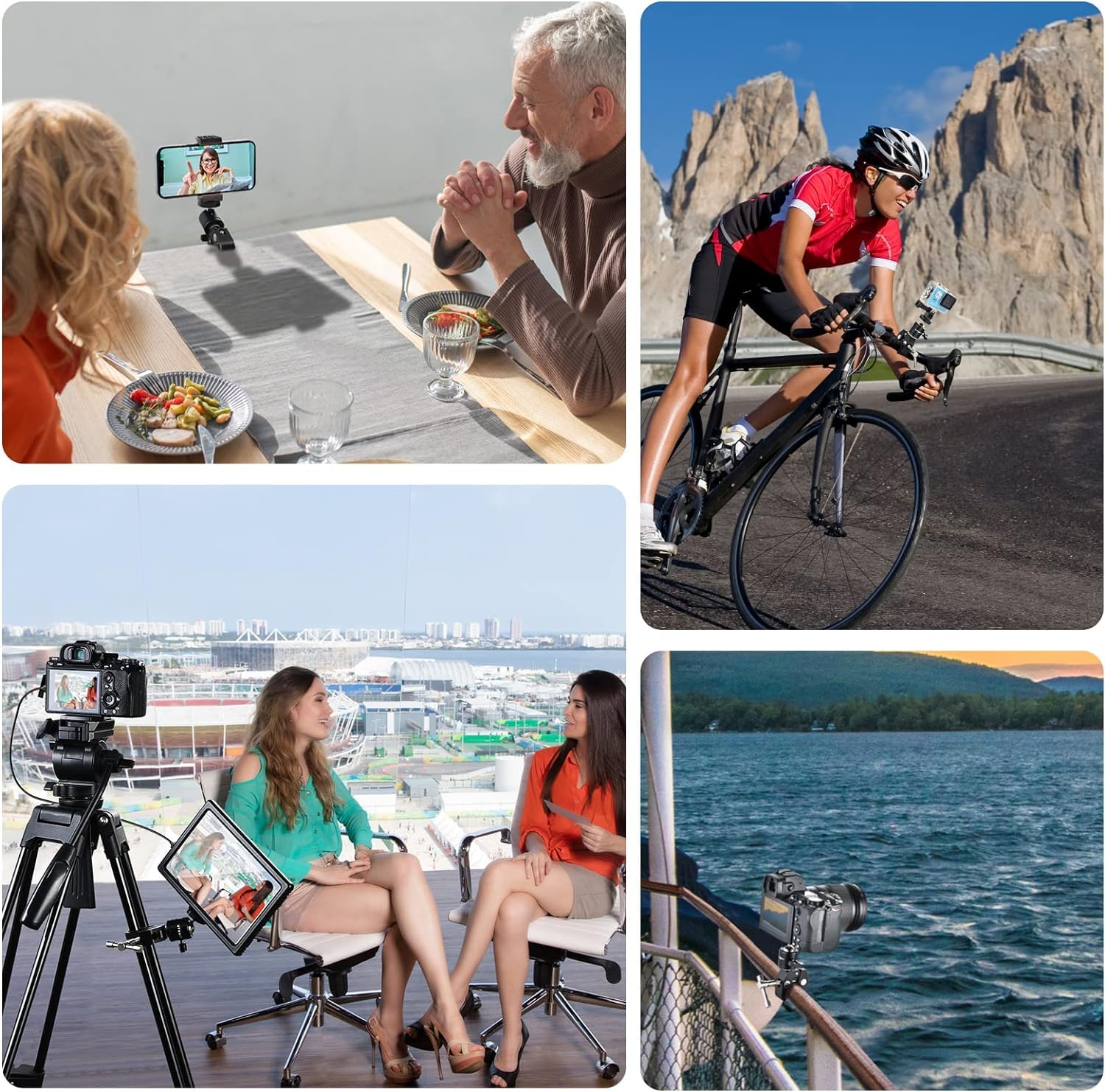 UTEBIT Pince Trépied Bras Magique, Super Clamp avec Rotule Pivotante à 360° en Alliage Aluminium, Bras Articulé Support pour Appareil Photo, Lampe Vidéo, et Caméra Action