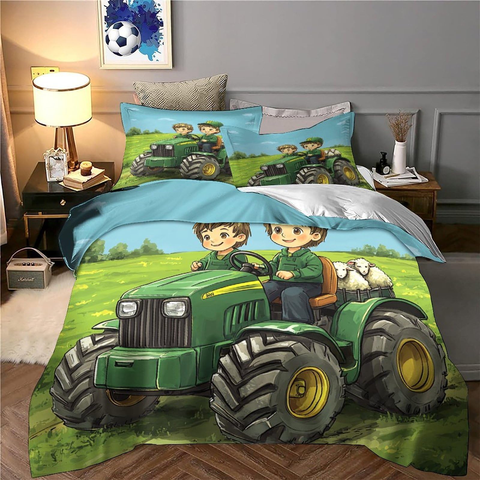 Kinder Bettwäsche Traktor 3D Mikrofaser Jungen Zimmer