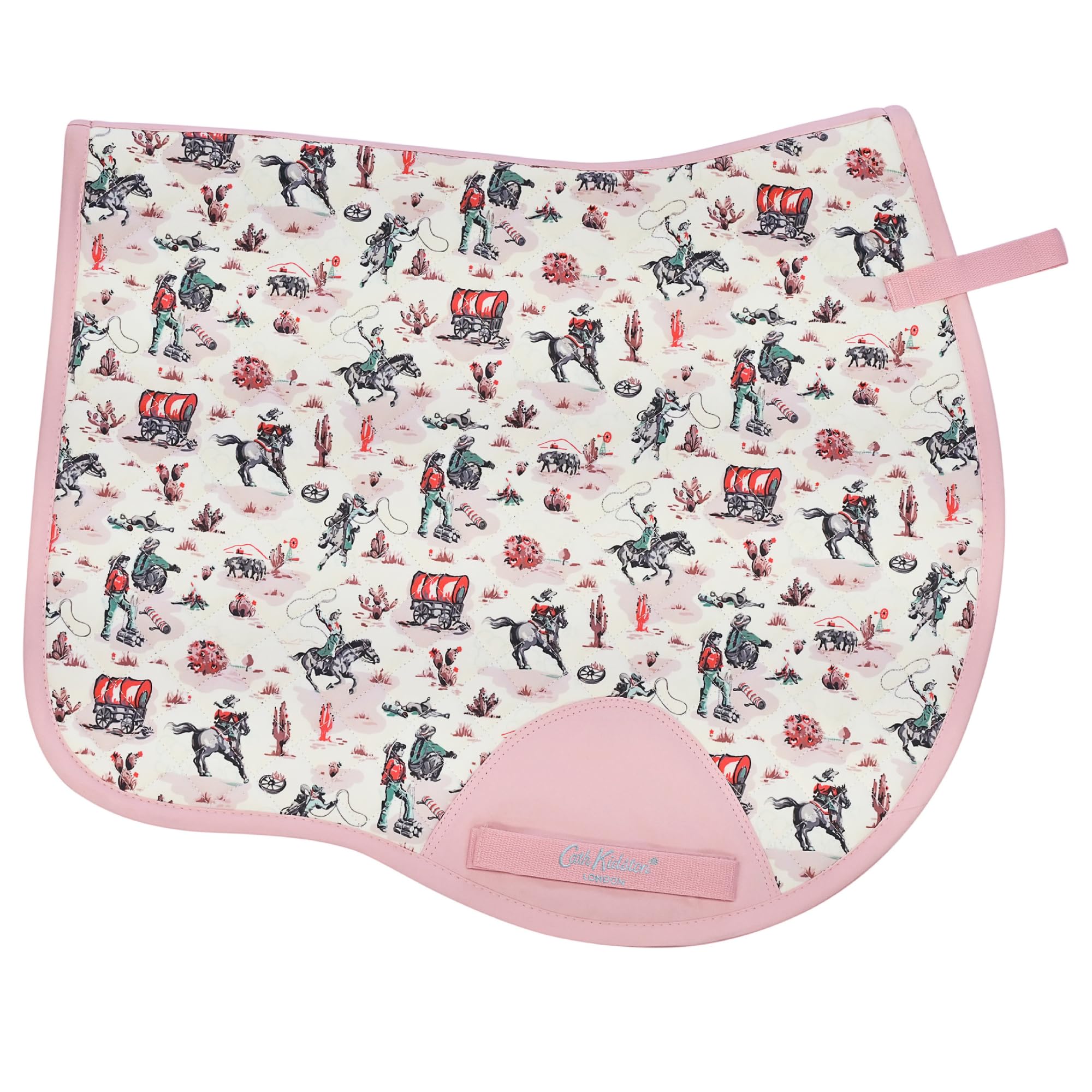 Cath Kidston Full GP Saddle Pad, Breathable Quilted 100D Fabric, Moisture Wicking Lining, Shock Absorbing Padding with Reinforced Billet & Girth Straps | Cowgirl