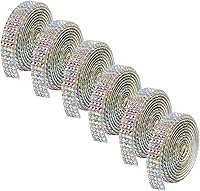 Vista 8 de 6 rollos de cinta autoadhesiva con diamantes de imitación de diamantes de imitación, cinta adhesiva para manualidades con diamantes de imitación