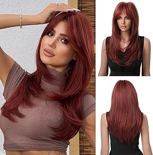 Esmee Long Straight Wine Red Wigs for Women Synthetic Layere