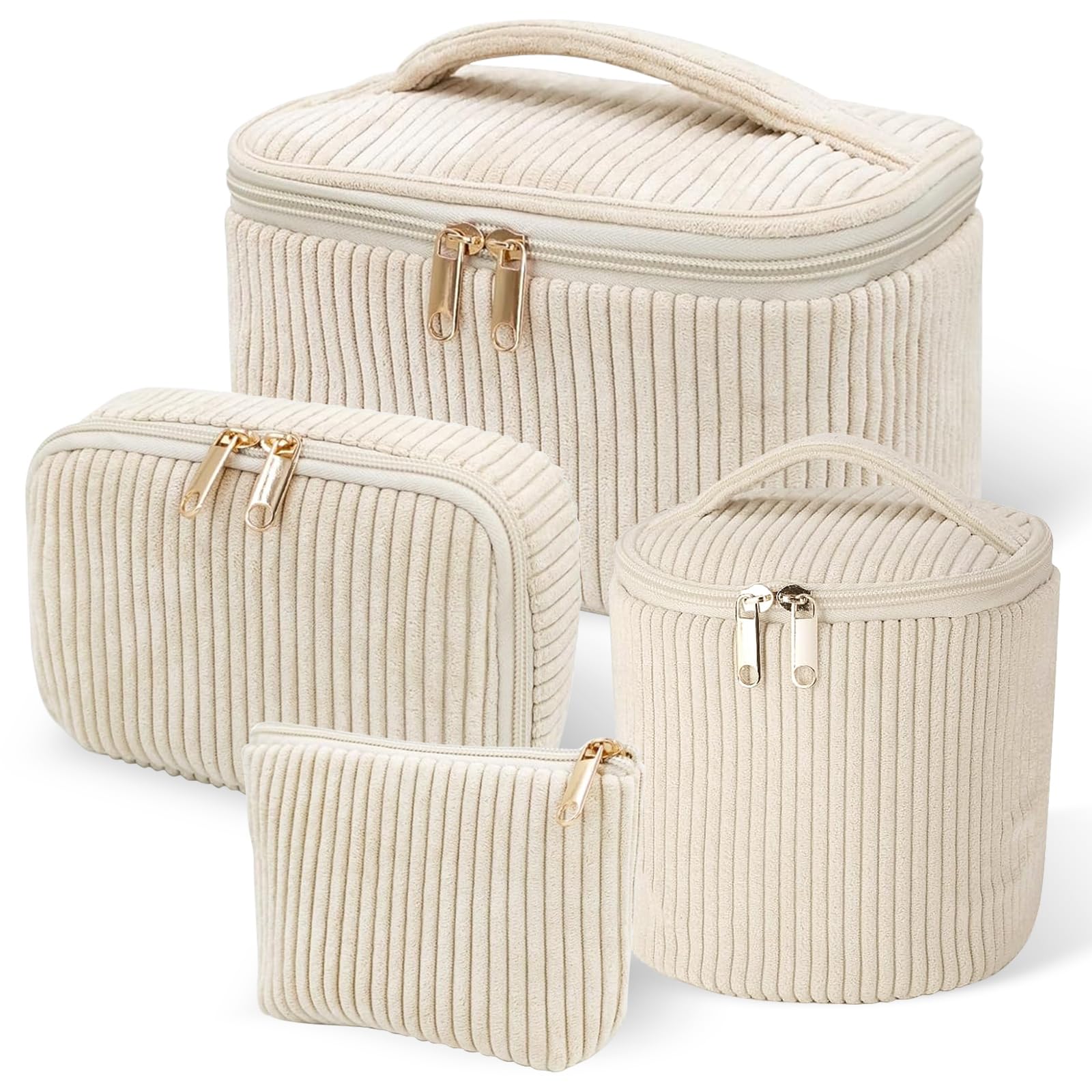 4er Set Kosmetiktasche Kulturtasche Damen, Kulturbeutel Damen Make Up Tasche, Tragbare Schminktasche Makeup Bag Beauty Case Waschtasche Groß für Frauen Mädchen, Alltag und Reisen