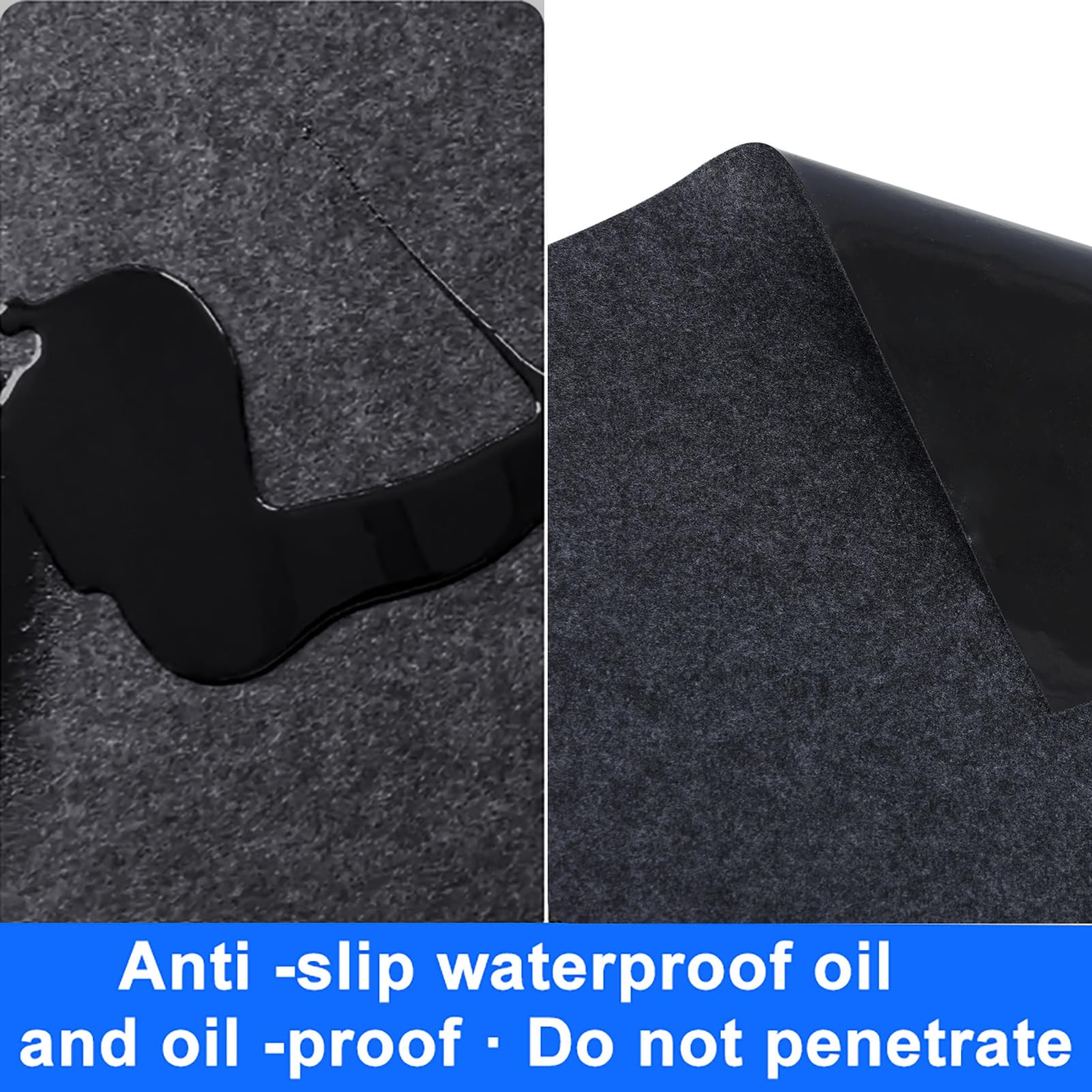 Tapete rectangular para piso de cochera para debajo del coche, 230 cm x 520 cm, tapete de aceite para motocicleta, para derrames, goteos, salpicaduras, manchas, impermeable y reutilizable cuadrado