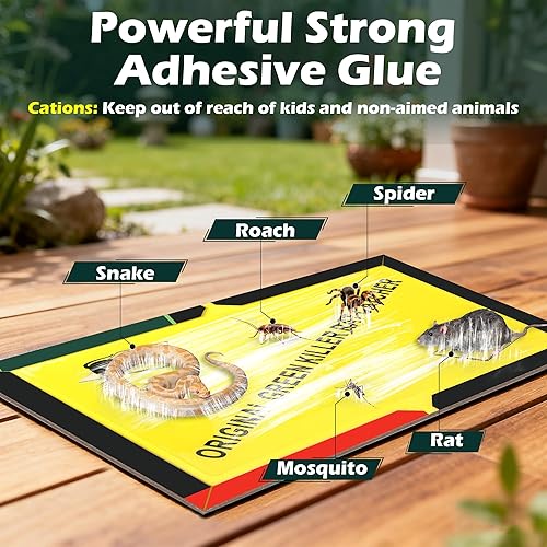 Miniatura 2 de Paquete de 12 trampas adhesivas para ratones, ratones, roedores, serpientes, sin contacto para interiores, para el hogar, cocina, garaje, sótanos,