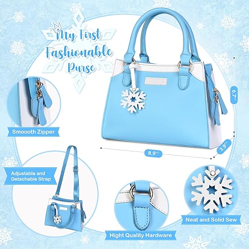 Miniatura 9 de Shemira Bolso de juego para niñas pequeñas, juguetes de princesa para niñas de 3, 4, 5, 6 años, bolso para niños pequeños con accesorios, bolso de