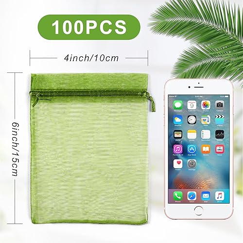 Miniatura 32 de ANZNKU Paquete de 50 bolsas de organza pequeñas de malla de 4 x 6 pulgadas, bolsa de regalo dorada de primera calidad con cordón, bolsa de malla