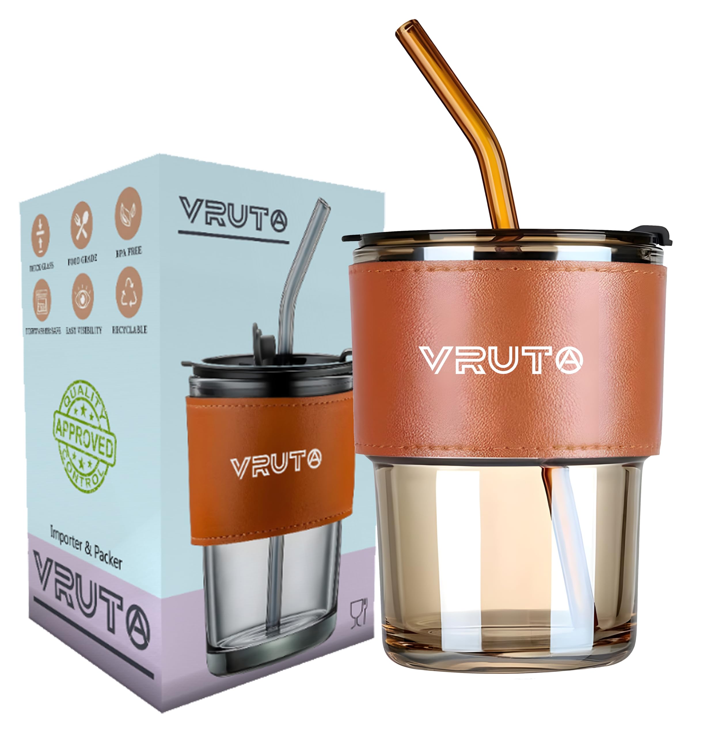 See full amazon price history chart for Vruta Leather Grip Coffee Cup Tumbler with Lid and Silicon Straw Coffee Mug Tea Cup Travel Mug, Glass Coffee Mugs for Dual Use for Kids Coffee Mug Fruit Juice Travel Mug (Pack of 1) Vruta Leather Grip Coffee Cup Tumbler with Lid and Silicon Straw Coffee Mug Tea Cup Travel Mug, Glass Coffee Mugs for Dual Use for Kids Coffee Mug Fruit Juice Travel Mug (Pack of 1) (B0CJP3KBDL) Amazon Price History, Amazon Price Tracker