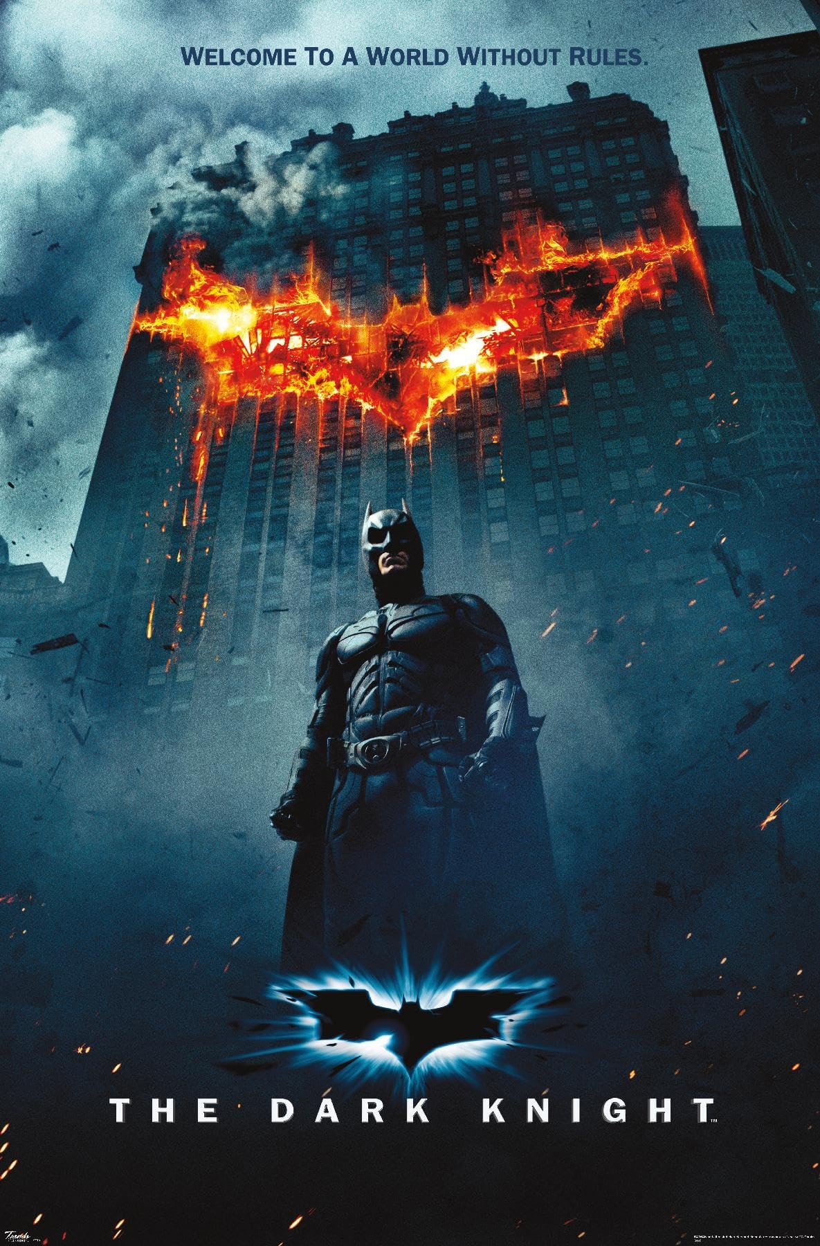 Trends International DC Comics - The Dark Knight - Batman Logo On Fire One Sheet Wall Poster, 22.375" x 34", Unframed Version