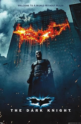 Trends International DC Comics Movie - Póster de pared de una hoja con el logotipo de Batman en fuego, 14.725 x 22.375 pulgadas, versión premium sin