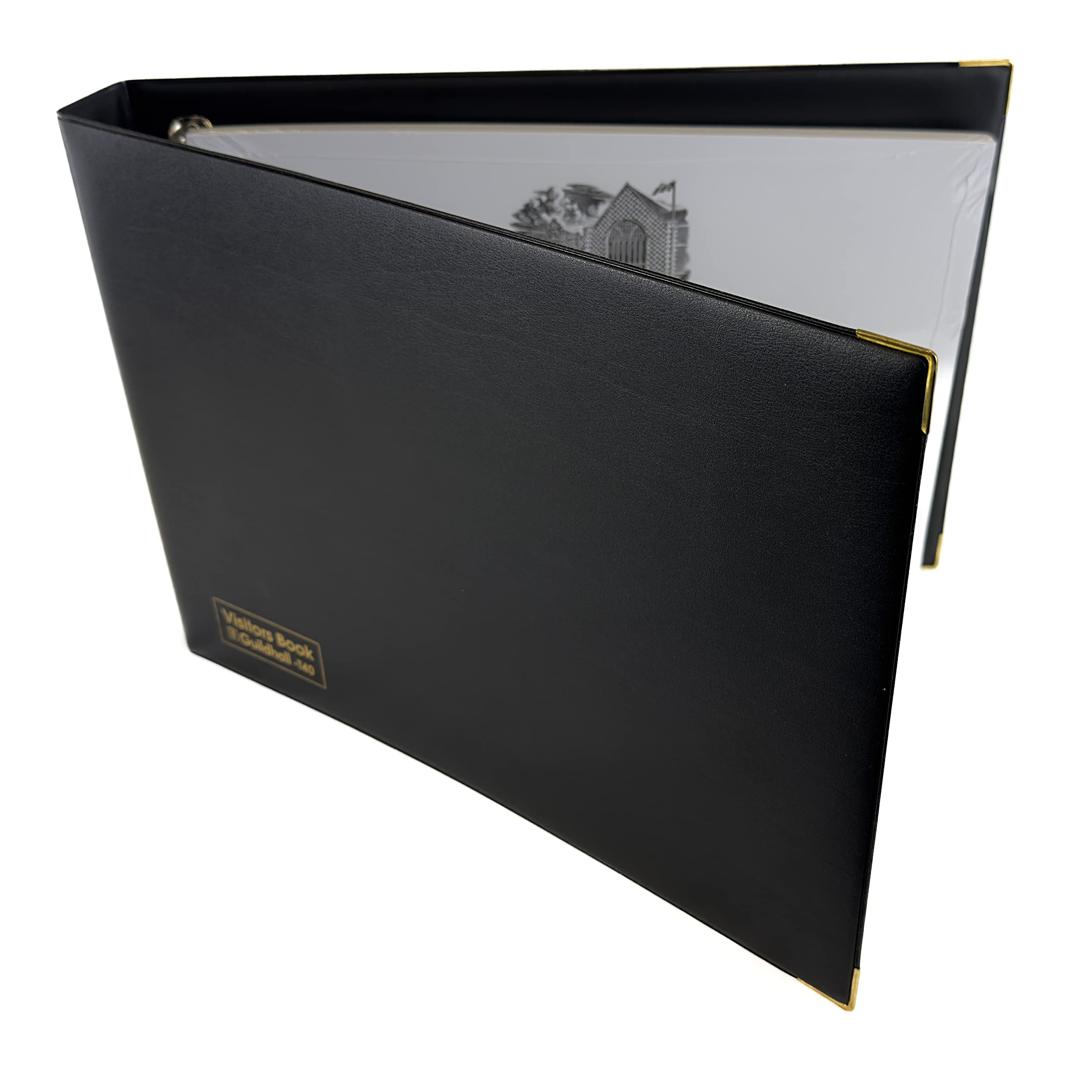 Exacompta Guildhall Visitor Book - A4 Size With 50 Ruled Sheets & Blue PVC Cover