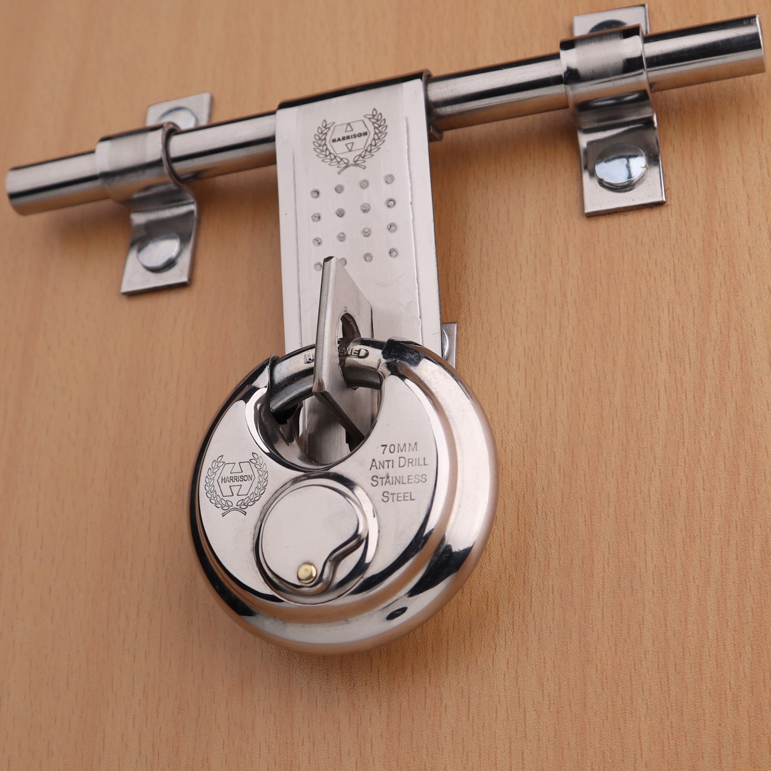 Harrison Padlocks/Round Padlock 70mm 12 Pin with 3 Computerised Keys SUPER-STAR-0495 Pack of 1/ Mild Steel Material/Stainless Steel Finish/Door Lock, Shutter Lock, Godown Lock, gate Lock (B0CVDW73SK) Amazon Price History, Amazon Price Tracker