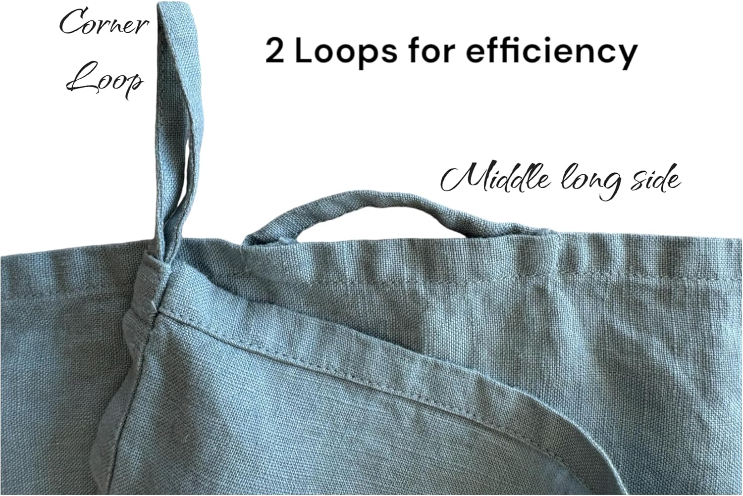 Linen Kitchen Dish Towels - 20 x 27 inch – 100% Pure Stonewashed Linen Hand Towel/Tea Towel - Set of 2 (Blue Bay)