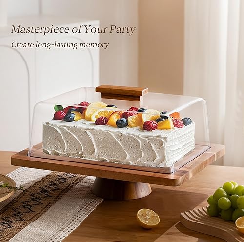 Miniatura 18 de HABIBEE 6-in-1 Soporte multifuncional de acrílico con cúpula para servir pasteles, 12 pulgadas