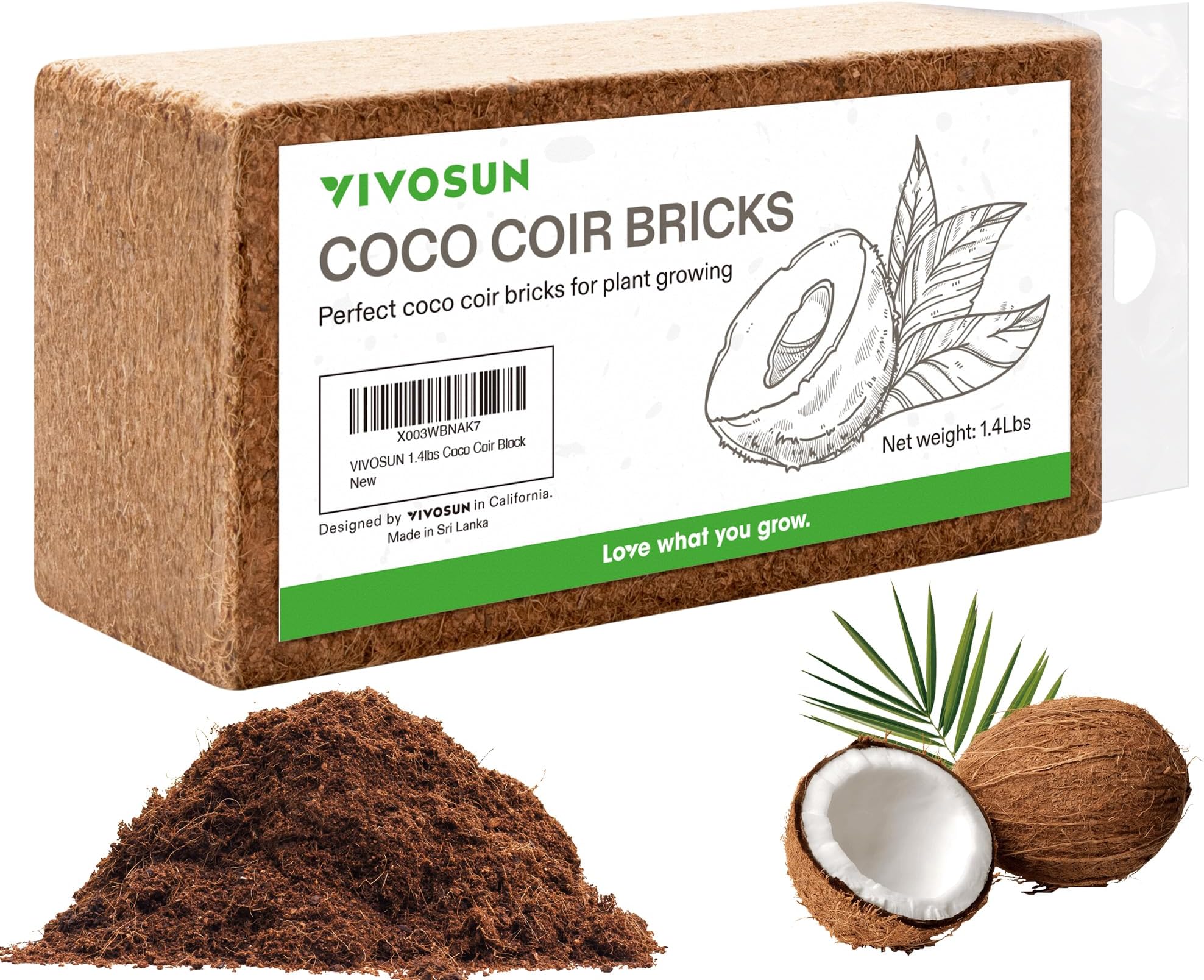 Amazon.com : Riare 2pcs Organic Coco Coir Bricks Soil Blocks- 100% ...