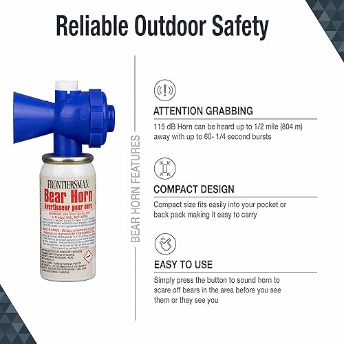 Miniatura 3 de Sabre Frontiersman 9.2 fl oz. Spray de oso, máxima fuerza 2.0% capsaicinoides, potente alcance de 35 pies disuasorio de oso y cuerno de oso con