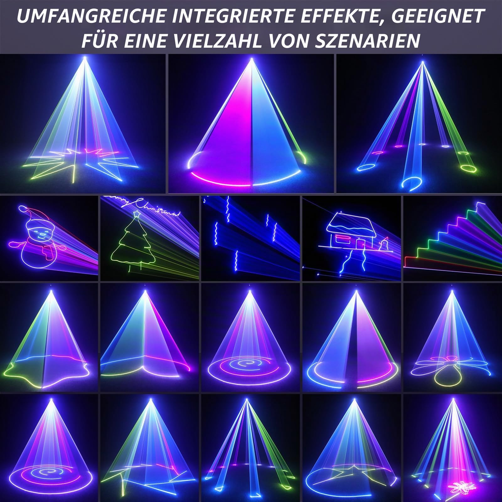 Disco Licht, 3D DIY Partylicht mit Bluetooth App, DJ Discolicht Partylicht und DMX512, Geeignet für Party, Bar, Halloween, Weihnachten