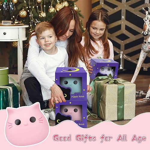 Miniatura 9 de Alcancía de gato, alcancía para niños, alcancía para adultos, caja de dinero, irrompible, alcancía para niñas, banco de dinero de gato negro, para