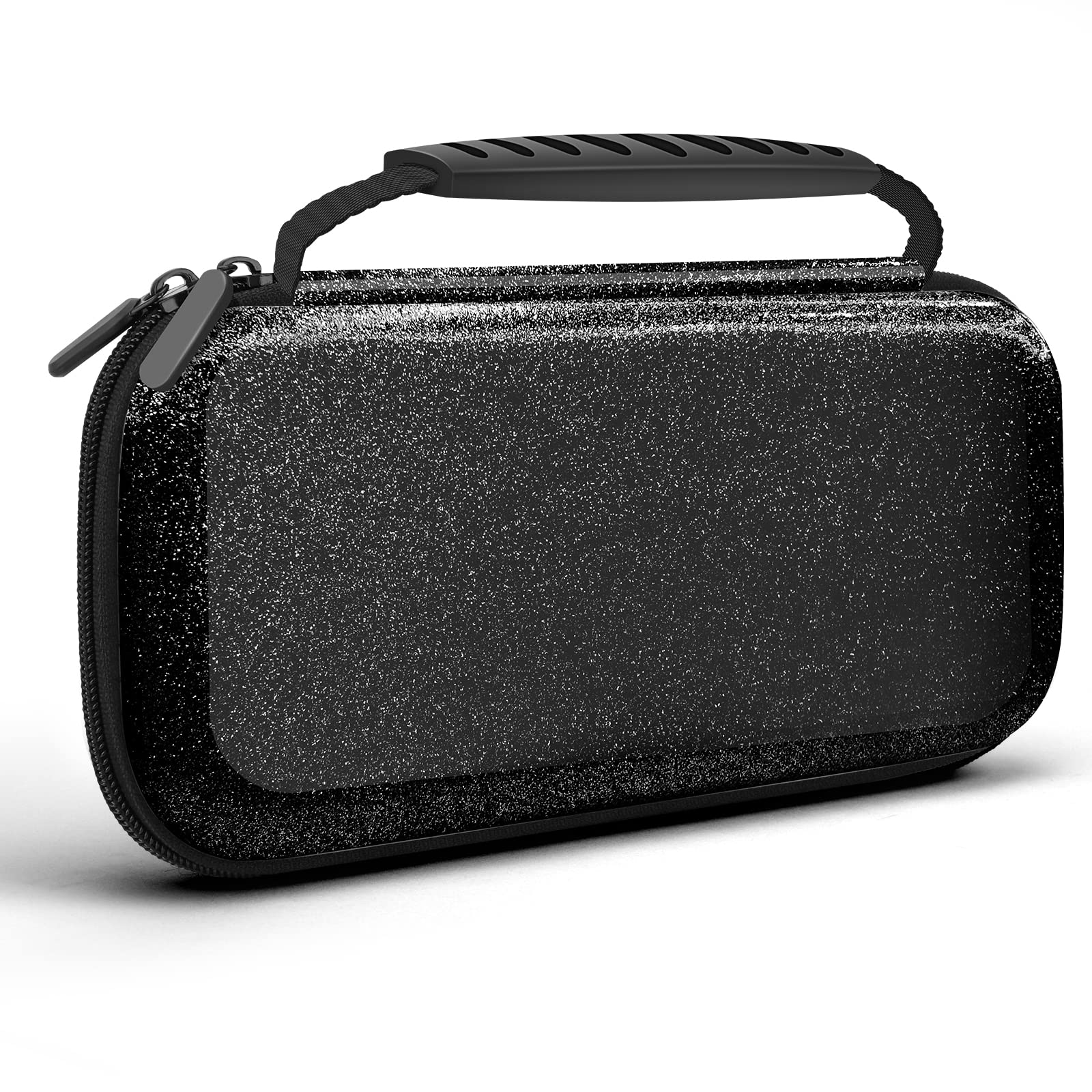 homicozy Glitter Carrying Case Compatible with Nintendo Switch OLED & Switch Console, Protective Hard Travel Case Shell Pouch for Nintendo Switch Console/Accessories,Switch Gaming Cases for Girls: Black