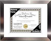 Vista 45 de Creative Picture Frames Carnegie - Marco de diploma de acero inoxidable con acabado de acero inoxidable de 12 x 16 pulgadas con vidrio negro