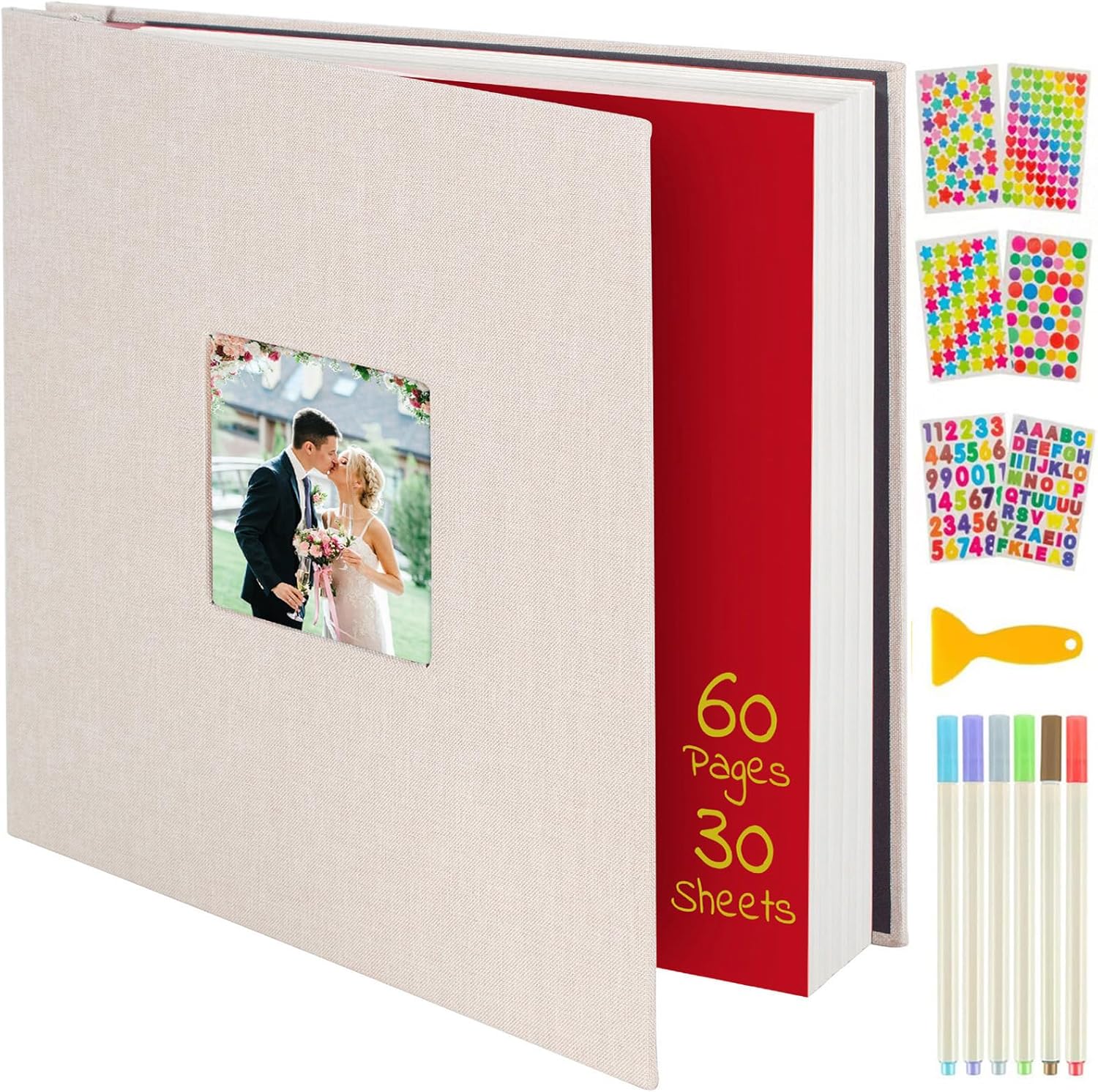 AIOR Photo Album Self Adhesive 60 Pages for 4x6 5x7 8x10