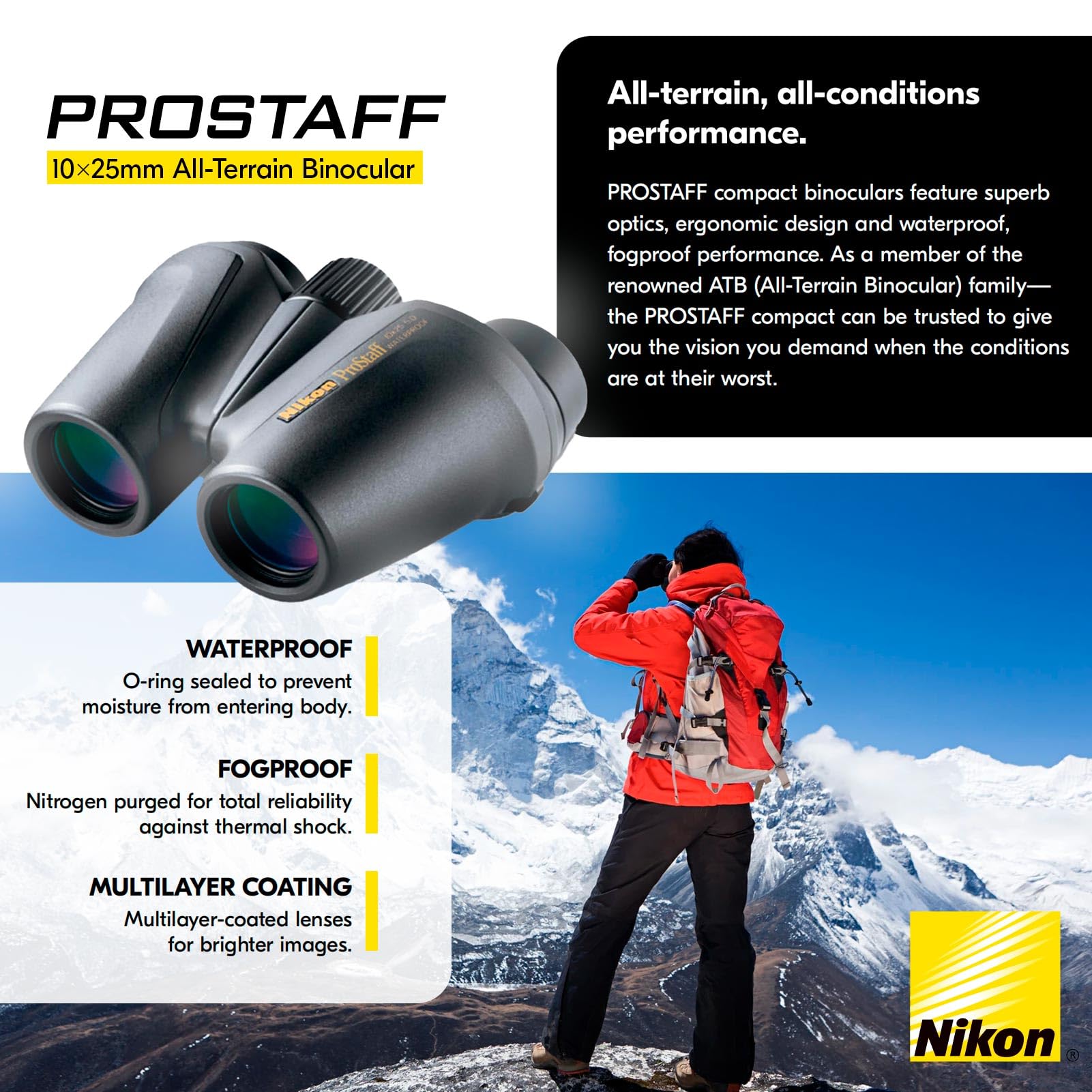 Amazon.com : Nikon PROSTAFF 10X25 Compact Binocular ATB (All