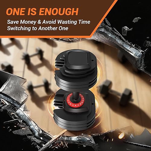 Miniatura 9 de Juego de mancuernas ajustables, juego de mancuernas de ajuste rápido con mango antideslizante y bandeja para equipo de entrenamiento de fuerza en el