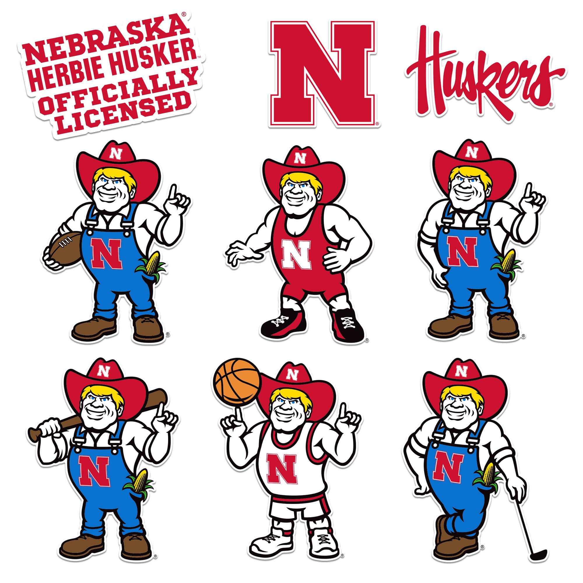 University of Nebraska 8 Vinyl Stickers Waterproof Die-Cut Decals Laptop