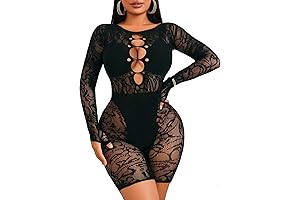 Avidlove Women Lingerie Sexy Fishnet Bodysuit Teddy Dress Cut Out Romper