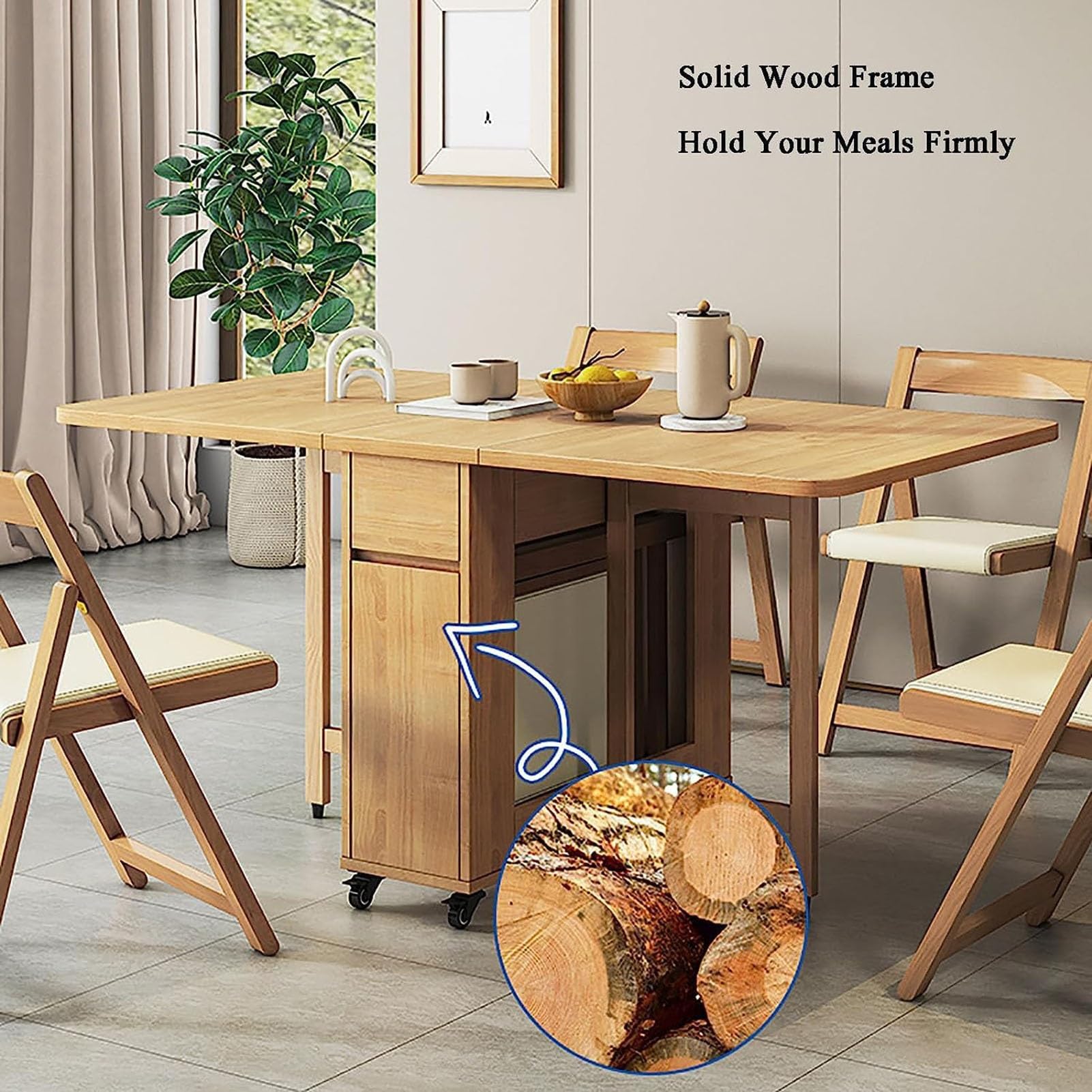 Amazon.com - Solid Wood Foldable Dining Table and Chair Set