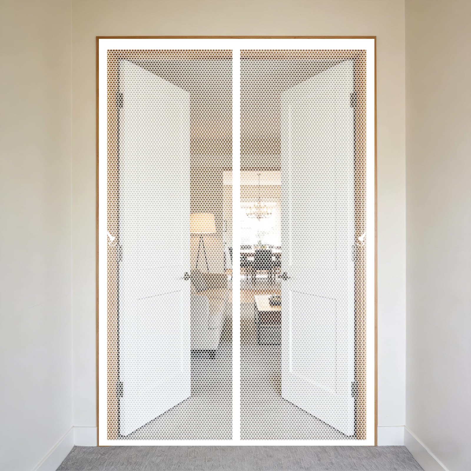 Rideau moustiquaire magnétique blanc 160x220 cm pour porte-fenêtre et grande ouverture