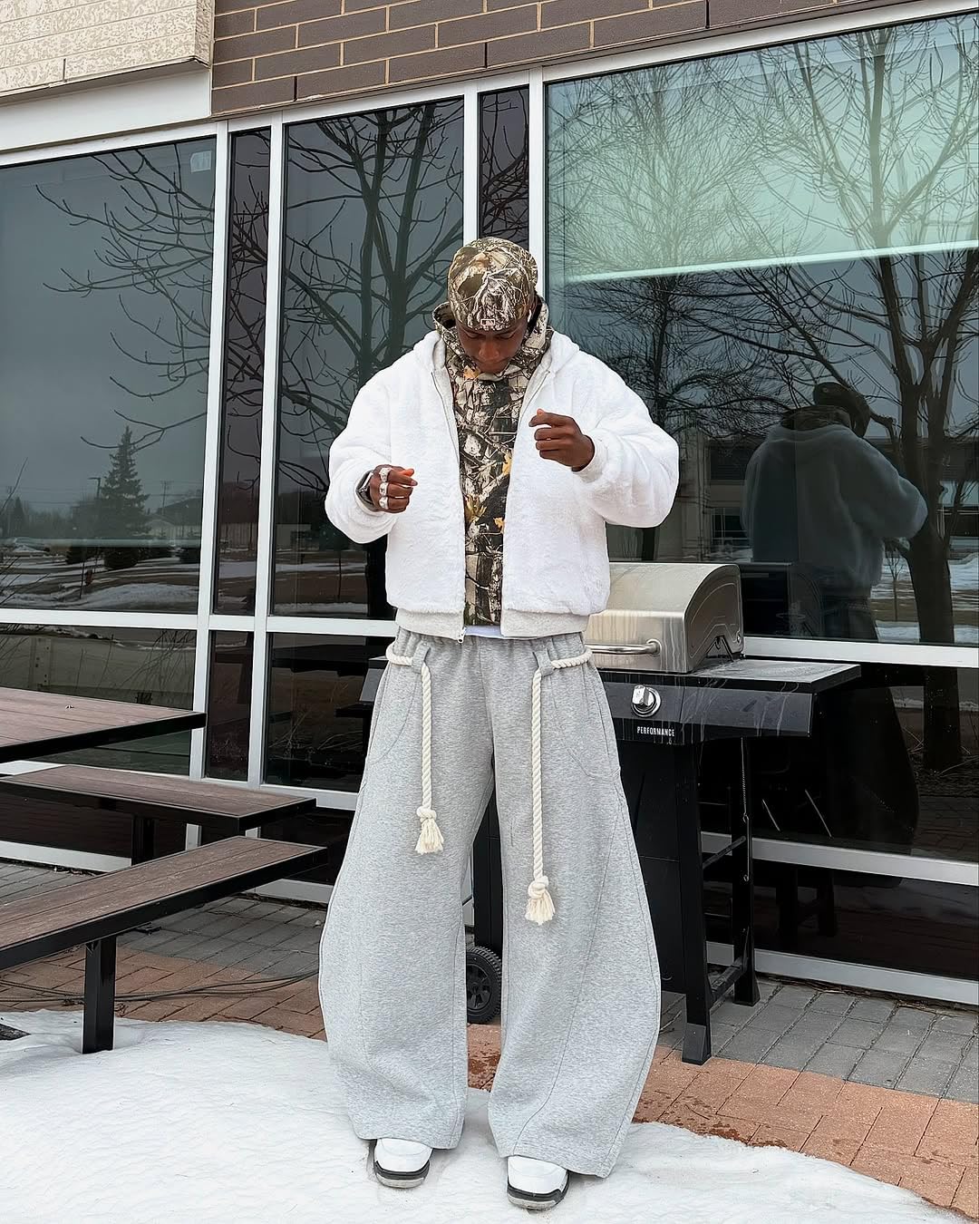Aelfric Eden Jogginghose Herren Baggy Sporthose Damen Basic Barrel Hose Weites Bein Unisex Freizeithose Modern Sweatpants Casual Pants Y2K Trouser Bottoms Streetwear