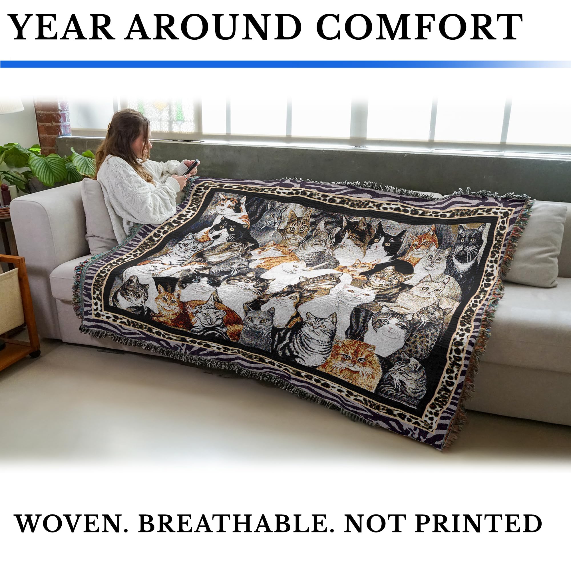 Amazon.com: Pure Country Weavers Purrfect Cats Blanket by Elena