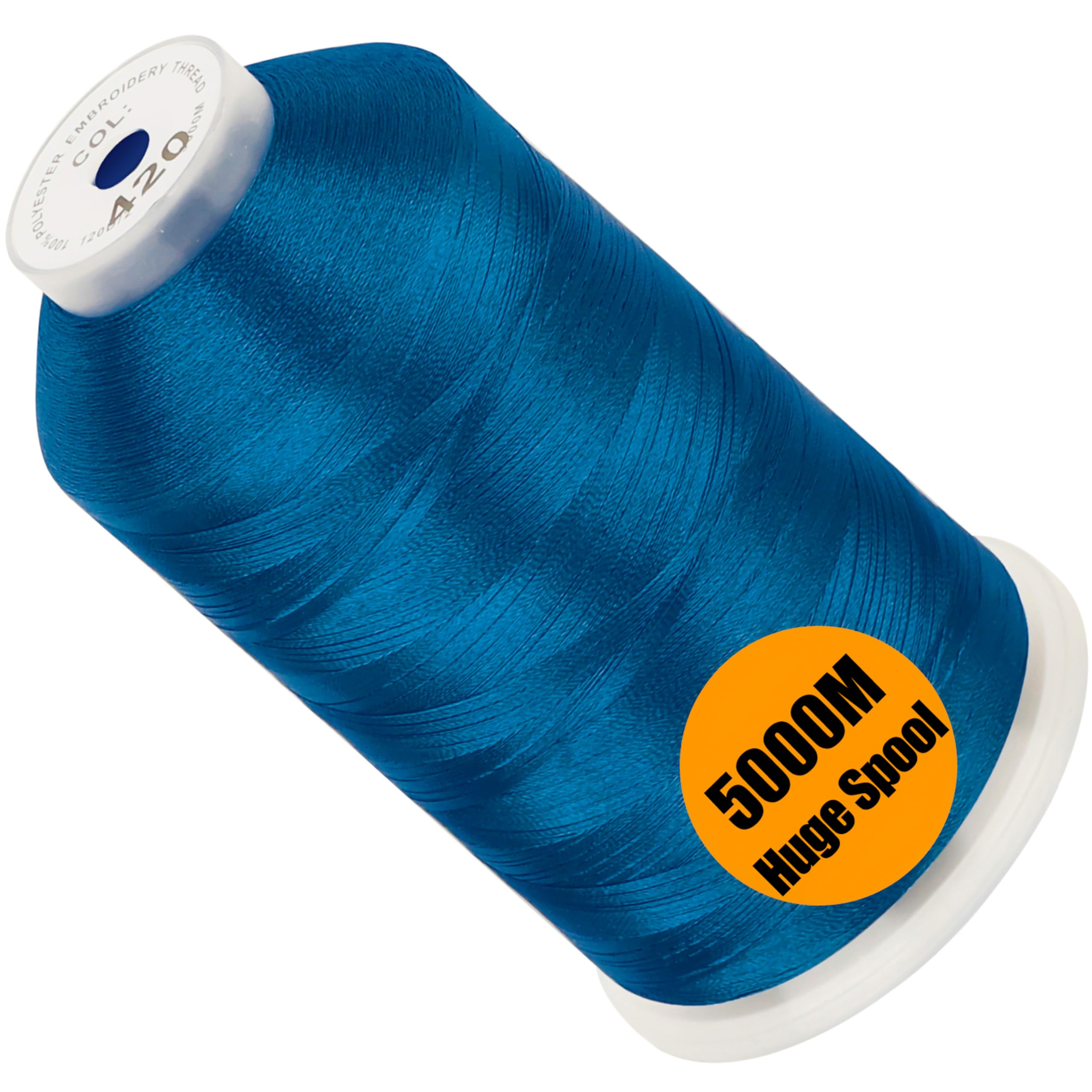New brothread 5000M Huge Spool Embroidery Machine Thread -Electric Blue