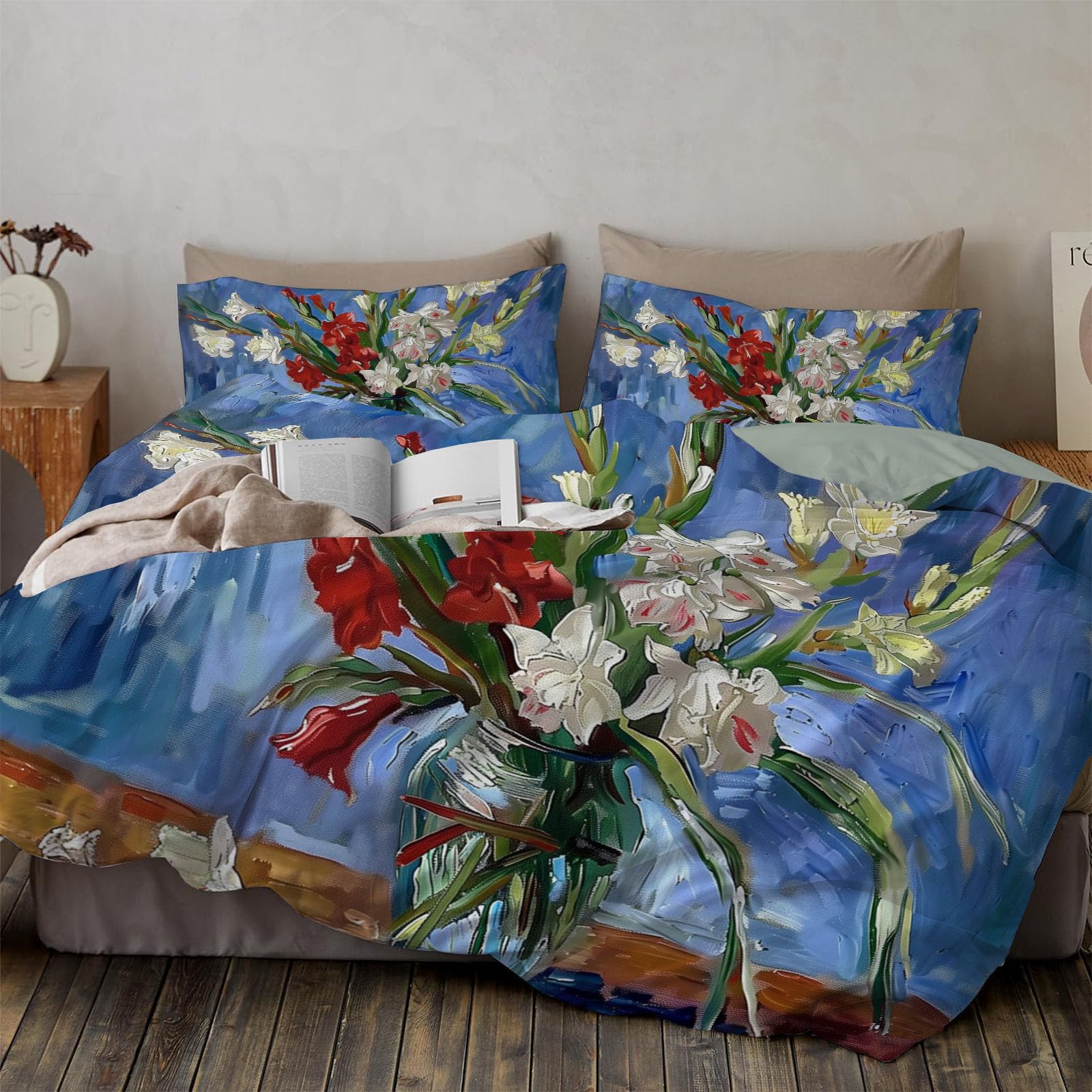 Parure de lit 220x240cm avec fermeture éclair pour changer vos draps sans effort