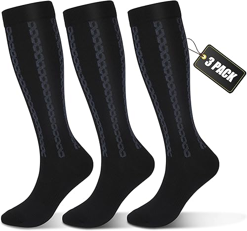 FULLSOFT Calcetines de compresión graduados médicos de 30-40 mmHg para mujeres y hombres, calcetines de circulación hasta la rodilla, calcetines de