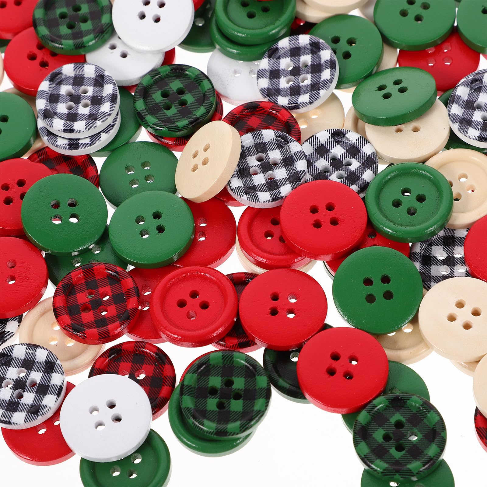 900 Pezzi Bottoni Natalizi Decorativi in Legno per Cucito e Stoffa